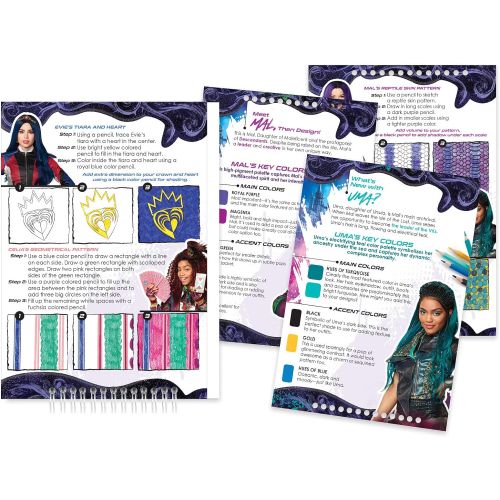  [아마존베스트]Make It Real - Disney Descendants 3 Sketchbook. Fashion Design Drawing and Coloring Book for Girls. Includes Evie and Descendants 3 Sketch Pages, Stencils, Stickers, and Design Gui