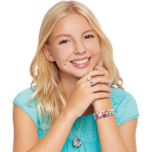  [아마존베스트]Make It Real - Mermaid Treasure Jewelry. DIY Mermaid Themed Jewelry Making Kit for Girls. Guides Tweens to Craft a Unique Pendant Locket Necklace, Ring, and Two Beaded Charm Bracel