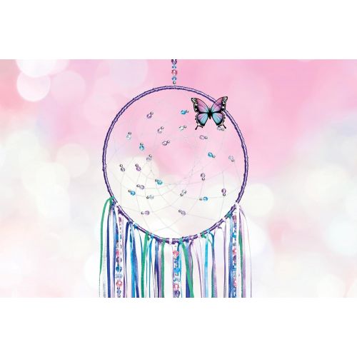  [아마존베스트]Make It Real  DIY Dreamcatcher. Make Your Own Dream Catcher Arts and Crafts Kit for Tween Girls. Includes Dream Catcher Hoop, Strings and Ribbons, Beads, Butterfly Pin and More