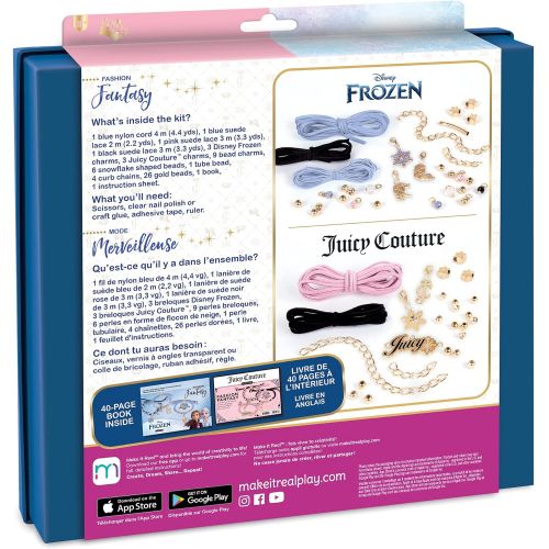  Make It Real Disney Frozen X Juicy Couture Fashion Fantasy DIY Charm Bracelet Making Kit with Frozen & Juicy Couture Charms Arts & Crafts Bead Kit for Girls & Teens Makes 6