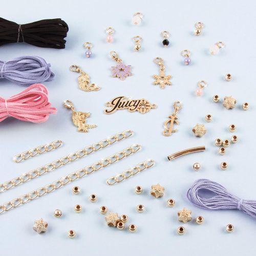  Make It Real Disney Frozen X Juicy Couture Fashion Fantasy DIY Charm Bracelet Making Kit with Frozen & Juicy Couture Charms Arts & Crafts Bead Kit for Girls & Teens Makes 6