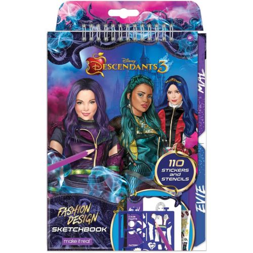  Make It Real Disney Descendants 3 Sketchbook. Fashion Design Drawing and Coloring Book for Girls. Includes Evie and Descendants 3 Sketch Pages, Stencils, Stickers, and Design Gui