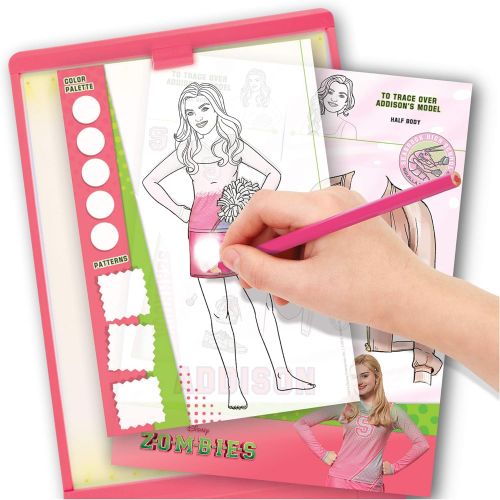  Make It Real - Disney Zombies Fashion Design Light Table - Fashion Design Tracing Light Box or Kids - Includes Tracing Light Table, 3 Colored Pencils, Tracing Pages, Sketchbook, &