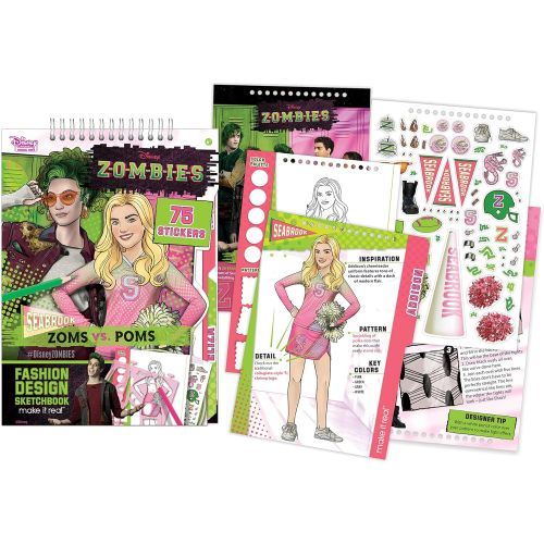  Make It Real - Disney Zombies Fashion Design Light Table - Fashion Design Tracing Light Box or Kids - Includes Tracing Light Table, 3 Colored Pencils, Tracing Pages, Sketchbook, &