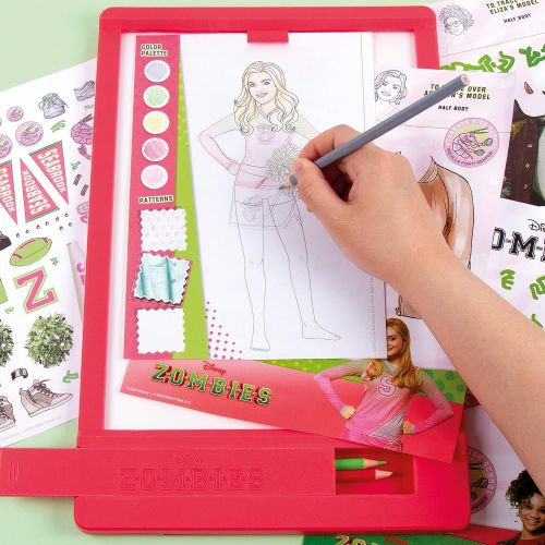  Make It Real - Disney Zombies Fashion Design Light Table - Fashion Design Tracing Light Box or Kids - Includes Tracing Light Table, 3 Colored Pencils, Tracing Pages, Sketchbook, &