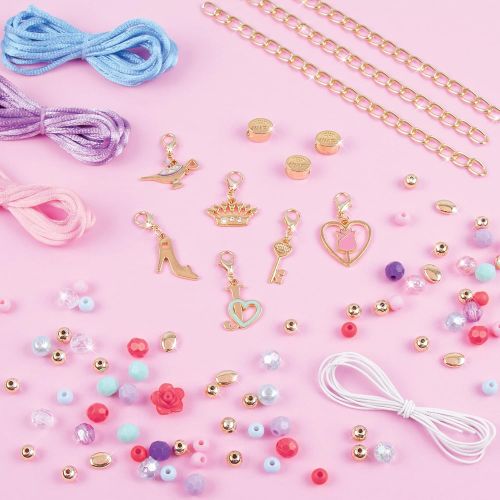  Make It Real - Disney Princess X Juicy Couture Hearts of Fashion - DIY Charm Bracelet Making Kit w/ Disney & Juicy Couture Charms - Arts & Crafts Bead Kit for Girls & Teens - 6 Bra