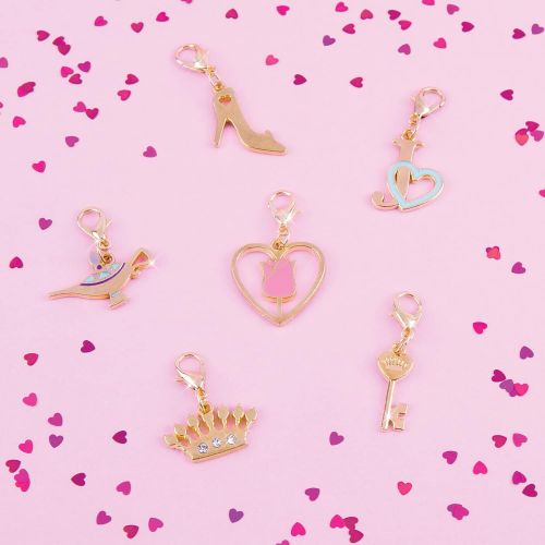  Make It Real - Disney Princess X Juicy Couture Hearts of Fashion - DIY Charm Bracelet Making Kit w/ Disney & Juicy Couture Charms - Arts & Crafts Bead Kit for Girls & Teens - 6 Bra