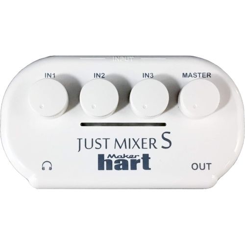  [아마존베스트]Maker hart Just Mixer S - 3 channel 3.5mm stereo input/output Mini Audio Mixer Battery/USB Powered Portable Pocket Audio Mixer