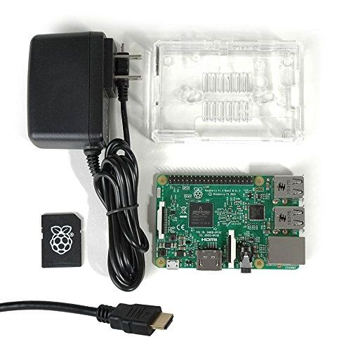  MakerBright Raspberry Pi 3 Select Kit wRaspberry Pi 3 (2016 Model), 5.25v 2.4A MicroUSB PSU, Clear Case, 8GB MicroSD wNOOBS, 6 HDMI 1.4 Cable