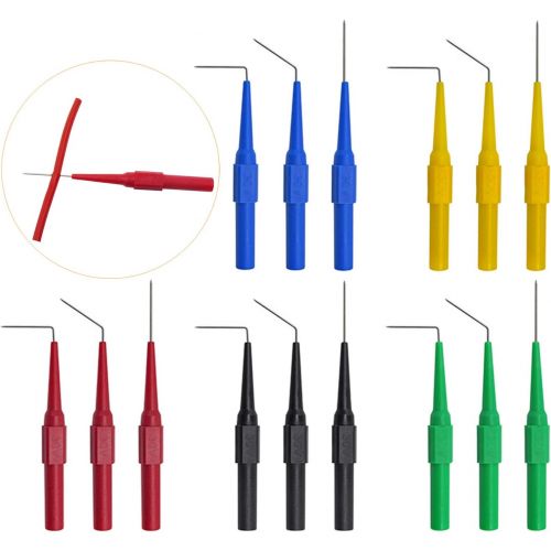  [아마존베스트]Makeronics 22PCS Back Probe Kit |15 Pcs 30V Back Probe Pin | 5 Pcs 4mm Banana Plug to Alligator Clip Circuit Test Wires (39.37 inch / 1m length) | 2 PCS Alligator Clips