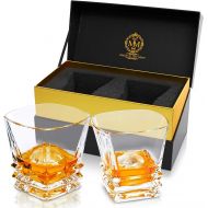 [아마존베스트]Maketh The Man Premium Art Deco Whiskey Glass Set. 10oz Bourbon Glasses In Stylish Gift Box. Genuine Lead Free Crystal Scotch Glasses Designed In Europe. 2 Double Old Fashioned Rocks Glasses For