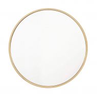 Makeup Mirror HTZ SYF Mirror Gold Metal Frame Round Wall Hanging Bathroom Mirror Wall Mounted Makeup Vanity Mirror Modern Decorative Wall Mirror A+ (Size : Diameter 80cm)