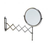 Wall Mount Vanity Makeup Mirrors 1X,3X Magnifying Double Sided Bathroom Chrome Shaving Cosmetic Mirror Folding Arms Adjustable Wall Mirrors,6inch
