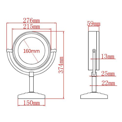  Tabletop Makeup Mirrors 8.5 Inch Double sided Vanity Mirrors with LED Lights circular Adjustable Countertop Standing Magnifying Mirror with plug,7X