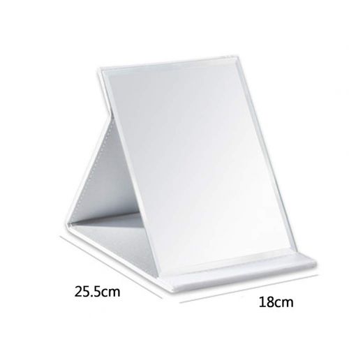  Makeup mirror Folding Desktop Thickening HD Travel Mirror Folding Desktop Mirror with PU Leather Cushion Cover (Large)