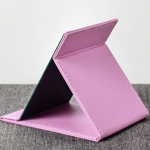  Makeup mirror Folding Desktop Thickening HD Travel Mirror Folding Desktop Mirror with PU Leather Cushion Cover (Large)