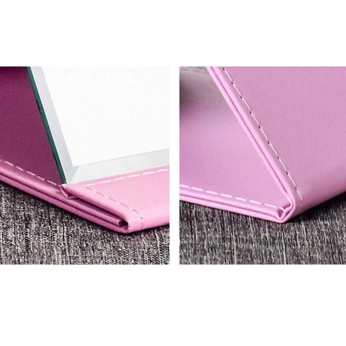  Makeup mirror Folding Desktop Thickening HD Travel Mirror Folding Desktop Mirror with PU Leather Cushion Cover (Large)