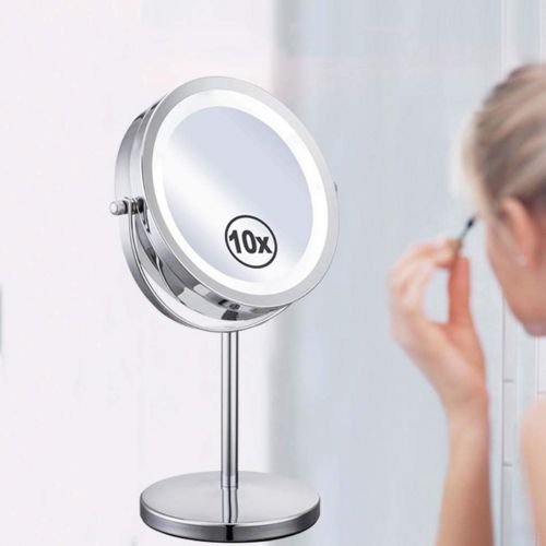  LED Vanity Mirror With Lights ，10x Magnification Bathroom Beauty Mirror, 360 Rotating Function Shaving Mirror/Makeup Mirror（Battery powered）