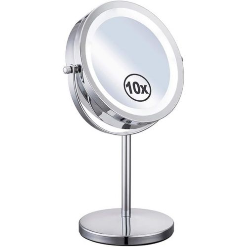  LED Vanity Mirror With Lights ，10x Magnification Bathroom Beauty Mirror, 360 Rotating Function Shaving Mirror/Makeup Mirror（Battery powered）