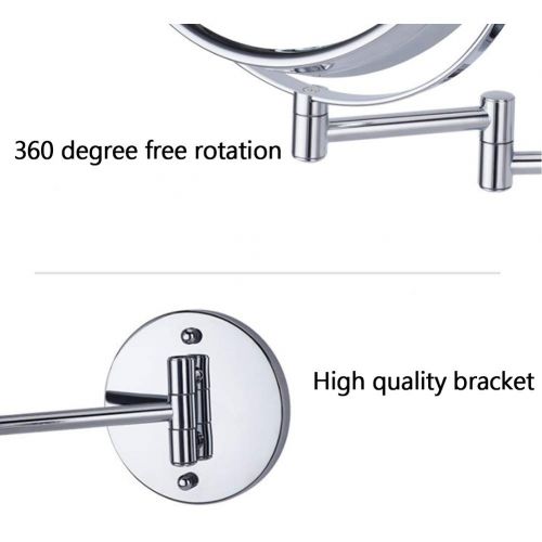  Makeup mirror LED Double-Sided Folding Wall Hanging Telescopic 8.5 Inch 360 Degree Rotating Touch Dimming 5 Times Magnifying Glass