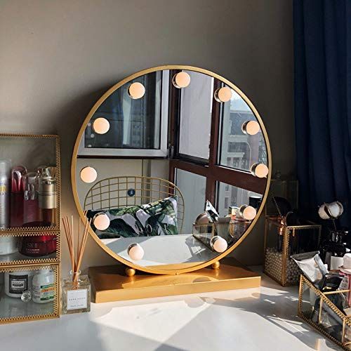  Makeup mirror LED Mirror Touch Switch Illuminated Mirror 3 Colors Desktop Mirror