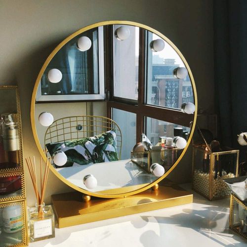  Makeup mirror LED Mirror Touch Switch Illuminated Mirror 3 Colors Desktop Mirror