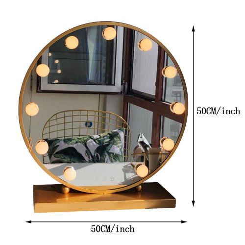  Makeup mirror LED Mirror Touch Switch Illuminated Mirror 3 Colors Desktop Mirror