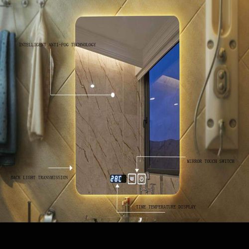  Makeup mirror - Bathroom Bathroom Toilet Frameless LED Backlight Anti-Fog Touch time Temperature