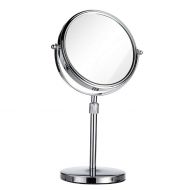 Makeup mirror 8-Inch Double-Sided Metal Table Top Adjustable Height Simple Bathroom Mirror