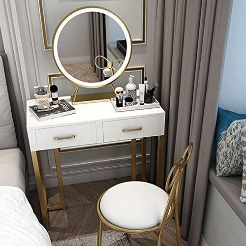  Makeup mirror LED with Light Mirror Desktop HD Mirror European-Style Desktop Mirror