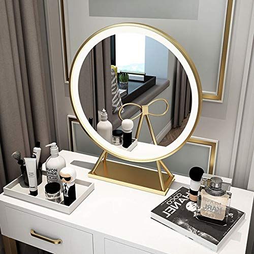  Makeup mirror LED with Light Mirror Desktop HD Mirror European-Style Desktop Mirror
