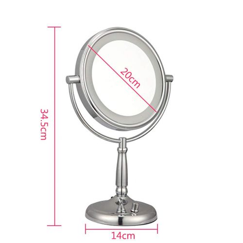  Makeup mirror 8 Inch/9 Inch Makeup Mirror Double Side with LED 3X Magnification Knob Dimming Rotatable...