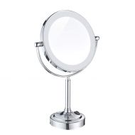 Makeup mirror LED Makeup Mirror Metal 3X/5X/7X/10X Magnified Desktop Double-Sided Rotatable Cosmetic Mirror for Bathroom,3X