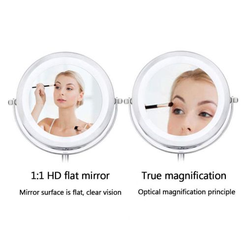  Makeup mirror LED Makeup Mirror Metal 3X/5X/7X/10X Magnified Desktop Double-Sided Rotatable Cosmetic Mirror for Bathroom,3X