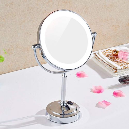  Makeup mirror LED Makeup Mirror Metal 3X/5X/7X/10X Magnified Desktop Double-Sided Rotatable Cosmetic Mirror for Bathroom,3X