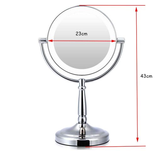  Makeup mirror LED Lighted Desktop Metal Double-Sided high-Definition Beauty Magnifying Glass - knob dimming, 7/8/9 inch Optional
