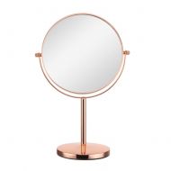Makeup mirror Double-Sided LED 360 Degree Rotation 8 Inch 10 Times Magnifying Glass HD Mirror Desk Dormitory Vanity Mirror Rose Gold