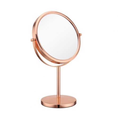  Makeup mirror Double-Sided LED 360 Degree Rotation 8 Inch 10 Times Magnifying Glass HD Mirror Desk Dormitory Vanity Mirror Rose Gold