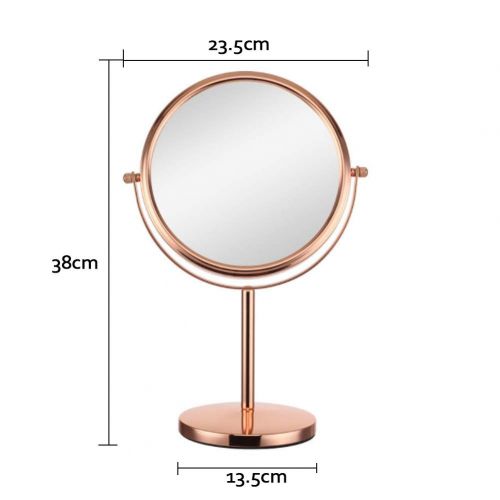  Makeup mirror Double-Sided LED 360 Degree Rotation 8 Inch 10 Times Magnifying Glass HD Mirror Desk Dormitory Vanity Mirror Rose Gold