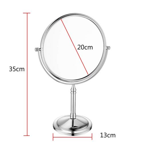  Makeup mirror 3X Makeup Mirror 6in/8in Chrome Metal Double-Sided Table 360° Rotatable Mirror for Beauty...