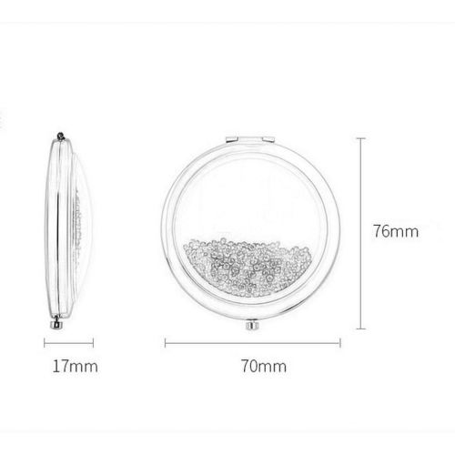  Makeup mirror LAOSUNJIA Folded Compact Carry-on Rhinestone Design Zinc Alloy Silver Plated HD for Home Dressing Room Silver 77.6cm (Color : White, Size : 77.6cm)