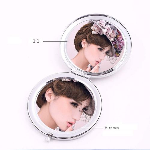  Makeup mirror LAOSUNJIA Folded Compact Carry-on Rhinestone Design Zinc Alloy Silver Plated HD for Home Dressing Room Silver 77.6cm (Color : White, Size : 77.6cm)