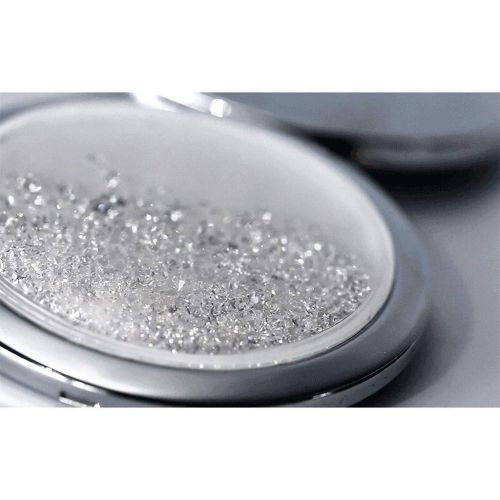  Makeup mirror LAOSUNJIA Folded Compact Carry-on Rhinestone Design Zinc Alloy Silver Plated HD for Home Dressing Room Silver 77.6cm (Color : White, Size : 77.6cm)