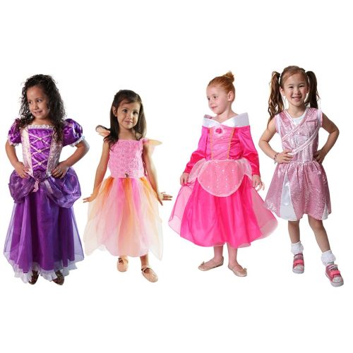  Making Believe Classic Storybook Princess Dress 4 Pack Set (4-6 Years, Hot Pink/Purple/Pink)