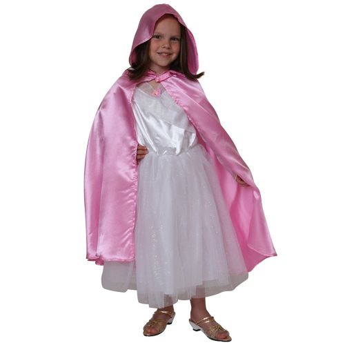  Making Believe Girls 28 Pink Satin Princess Hooded Cape