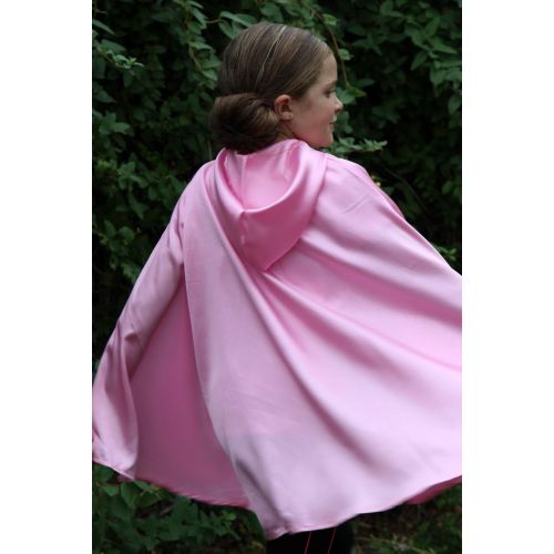  Making Believe Girls 28 Pink Satin Princess Hooded Cape