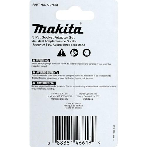  Makita A-97673 Impactx 3 Pc 2″ Socket Adapter Set