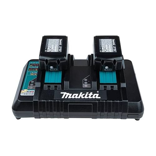  Makita DC18RD 18V Lithium-Ion Dual Port Rapid Optimum Charger, 2-Port