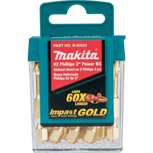  Makita B-60523 Impact Gold #2 Phillips 2″ Power Bit, 15/Pk