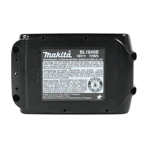  Makita BL1840B-2 18V LXT Lithium-Ion 4.0Ah Battery Twin Pack, Black